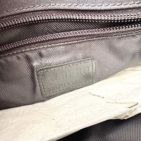 Lauren Ralph Lauren Vintage Black Front Flap Messenger Bag Gold Crest Unisex - Picture 7 of 7